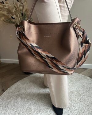 Elegante Flora & co dameshandtas van kunstleer met zilveren details